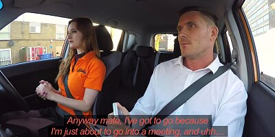 Fake Driving School English Redhead with Posh Accent gets Spunk on her HAIRY GINGER PUSSY