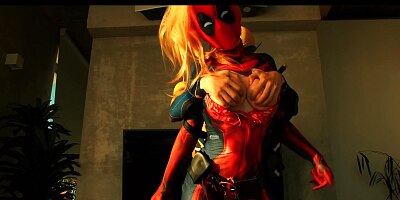 Deadpool vs Wolverine. Crazy Sexual Fight - Facesitting, Creampie - MollyRedWolf